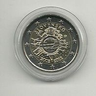 Slowakei 2 Euro Gedenkmünze 2012 10 Jahre Euro Bargeld unzirkuliert