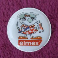 NEU: Rarität Aufkleber Sticker ELMEX Ø 4 cm Maus mit Zahnbürste Zahnpflege Nr. 2