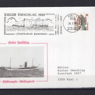 BRD / Bund 1989 Ausstellungs-PK Kieler Umschlag 1989 mit MiNr. 1339 A gelaufen