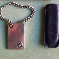 BMW Leder Stecketui f. Klappmesser + Metall Schlüsselfinder