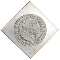 Kaiserreich Silber einseitige Klippe von 3 Reichsmark 1917 Friedrich der Weise NP