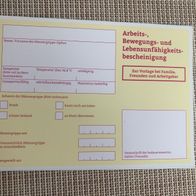 Scherzartikel, Geburtstag, Party, Arbeitsunfähigkeitsbescheinigung, Postkarte