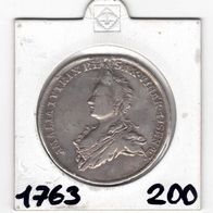2/3 Taler 1763 Sachsen Weimar Eisenach Anna Amalia - Original SILBER Münze - 0387