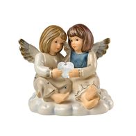 Goebel Engelpaar mit Kristall-Herz Funkelnde Botschaft Kristallblau Blau Limited 2011