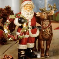 Goebel "Treuster Freund" Weihnachtsmann mit Rentier Adventskranz Limited Edition 2013