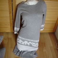 Rick Cardona Kleid Stretch grau Schrift bequem M L passend