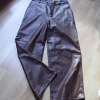 Lederimitathose mittelbraun weites Bein Gr 36