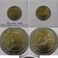 2013, Austria, 2 euro : 2nd map, Bertha von Suttner