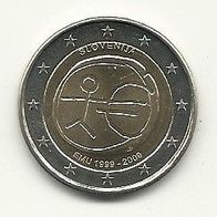 Slowenien 2 Euro Gedenkmünze 2009 10 Jahre WWU unzirkuliert