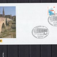 BRD / Bund 2001 Sonderbeleg Steinerne Brücke Regensburg mit MiNr. 2009 + 2140 Sonders