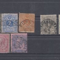 Briefmarken Belgien 1869/1888 - 8 Werte