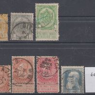 Briefmarken Belgien 1893 - 1908 - 8 Werte