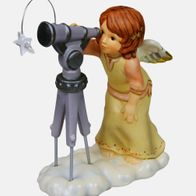 Goebel Engel mit Teleskop "Sternenhimmel" 14 cm Champagner 2008 Fernrohr Sterne NEU