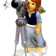 Goebel Engel mit Teleskop "Sternenhimmel" 14 cm Nachtblau 2008 Fernrohr Sterne NEU