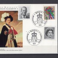 BRD / Bund 1965 Sonderpostkarte Staatsbesuch Königin Elisabeth mit MiNr. 475 Bonn