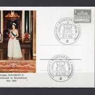 BRD / Bund 1965 Sonderpostkarte Staatsbesuch Königin Elisabeth mit Berlin MiNr. 140 7