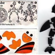 Ü-Ei Spielzeug 1988 / 1993 - Rabe + BPZ 611-301 - Aufkleber auf Folie!