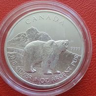 Silbermünze Grizzly 1 Unze Gratisversand 1 oz Silber Münze