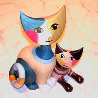 Goebel Rosina Wachtmeister "Lucrezio e Lucrezia" 21 cm Katzenpaar Katze 2008 NEU OVP