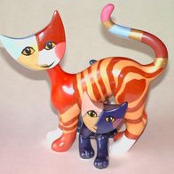 Goebel Rosina Wachtmeister "Leonida & Leo" 2-tlg. Set Katzenmutter Katzenfamilie 2006