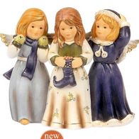Goebel "Engel-Trio" Engelgruppe Engelsgruppe Engeltrio 13 cm Nachtblau 2007 NEU + OVP