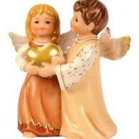 Goebel Engelpaar "Pärchen mit goldenem Herz" Engel 11cm Champagner 2007 Liebe NEU OVP