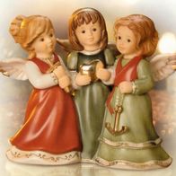 Goebel Engel-Trio Drei Himmelsboten Rot-Grün Glaube Liebe Hoffnung Winterzauber 2008