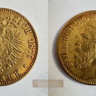 Deutschland Kaiserreich Goldmünze 3,98 g., Baden 10 Mark 1875 G Friedrich I