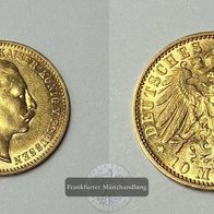 Deutschland Kaiserreich Goldmünze 3,98 g. Preußen 10 Mark 1904 A Wilhelm II