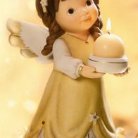 Goebel Nina und Marco "Engel mit Kugelkerze" 30 cm Gelb Kerze Himmlische Boten 2008