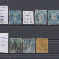 Briefmarken Frankreich 1862 / 1876 - 5 Werte