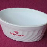 kleine Servier Schale "Delikatessen" Kunststoff weiß geriffelt 12x9x5cm Snack