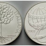 Italien Silber PP/ Proof Set 5 + 10 Euro 2003 EWU, Selten Nur 8 000 Exemplare