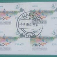 Spanien - 2016 - 4er Block - Jerez, Motorrad-Hauptstadt der Welt - neu und gestempelt