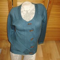 Blutsgeschwister Cardigan Knebelknöpfe petrol S Wolle u.a