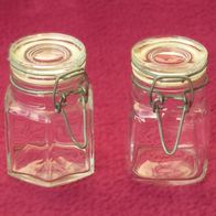 2er Set Drahtbügelglas 100ml Gewürzglas Vorratsglas Mini Weckglas Bügelverschluss