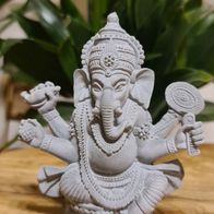 Ganesha Statue Figur Skulptur Elefantengott Hinduismus Hämatitgrau grau Neu