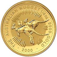 Australien Goldmünze 1/4 Unze 25 Dollars 2000 Känguru Privy nur 2.000 Ex