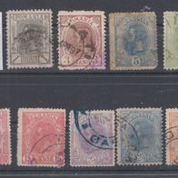 Briefmarken Rumänien 1894 -1900 / 9 Marken