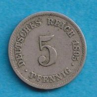 Kaiserreich 5 Pfennig 1895 F