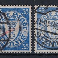 Los H24166: Danzig Mi. 215 a-c, gest