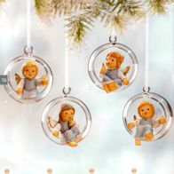 Goebel Nina Marco Ornaments 4-tlg. Ornament Hier gefällts mir Ich trau mich nicht NEU
