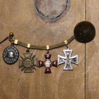 Originale Miniatur 4er Ordenskettchen 1. Weltkrieg