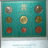 Vatikan Offizieller Kursmünzensatz BU/ St 2013 Letzter mit Papst Benedikt XVI.