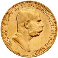Haus Habsburg Österreich Goldmünze 3,39g. Franz Joseph I. 10 Kronen 1909 vz/Stgl