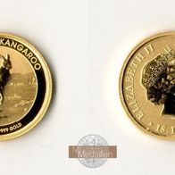 Australien Goldmünze 15 Dollars 2013 Känguru 1/10 Unze, vorzügliche Erhaltung