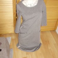 Comma Kleid grau hell Rv hinten 7/8 Arme Gr 36