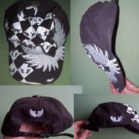 777 Lucky USA Baseballkappe Usedlook Ösen Schwarz Weiß Straß Kappe Cap