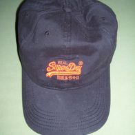 Real SuperDry Baseballkappe Schwarz Orange Kappe Cap