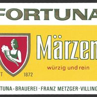 Bieretikett "Märzen" Fortuna-Brauerei/Metzger † 1985 Villingen Schwarzwald-Baar-Kreis
